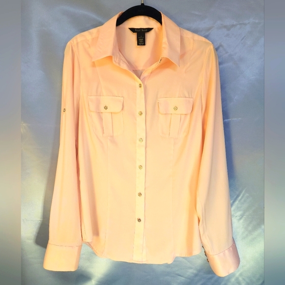 EUC WHBM long sleeve blouse light pink Size 6 💕 - Picture 1 of 13